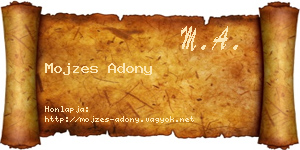 Mojzes Adony névjegykártya